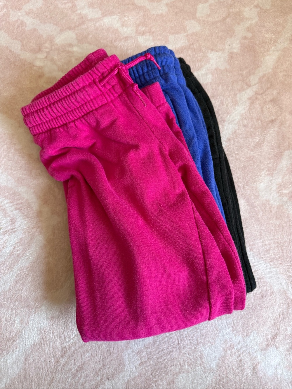Athletic Works set of 3 Sweatpants Size 7/8 Pink, Blue, & Black